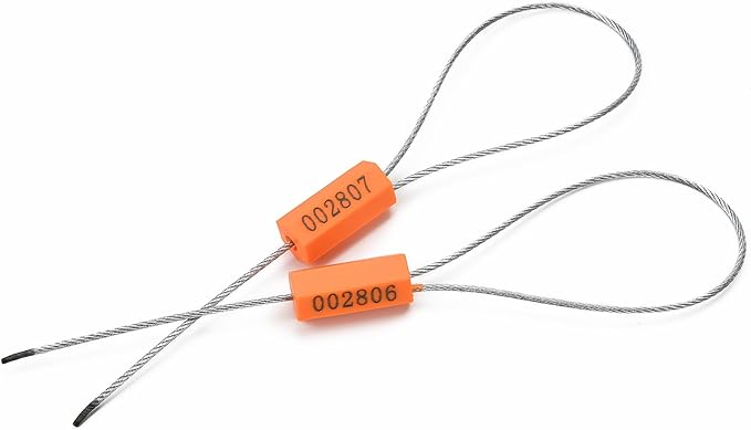 500PCS Steel Cable Seals Metal Security Seal Numbered Metal Truck Trailer Seals Security Tags Tamper Evident Tags Container Seals Pull Tight Steel Wire Seals