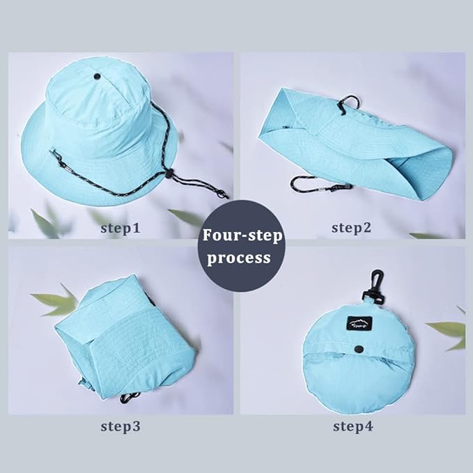 Waterproof Bucket Hat for Women and Men - UV Protection Beach Sun Hat Fishing Safari Boonie Hat Rain Hat Adjustable Packable