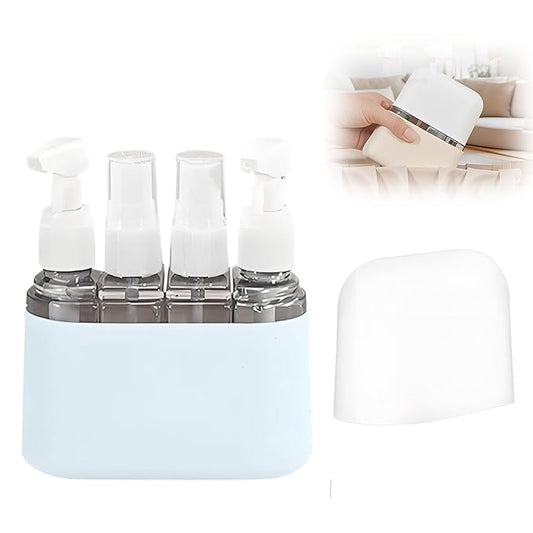Mini Shampoo Dispenser, Portable Travel Bottle Set, Leak Proof Containers with Labels,Reusable Travel Bottles for Toiletries,Airplane Accessories for Women Men (B-Blue)