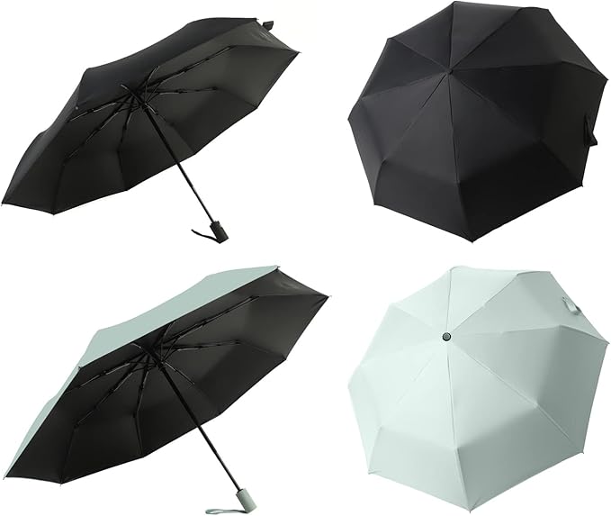 BAODINI Small UV Protection Travel Umbrella Compact for Rain and Sun UPF 50+ Windproof Portable 42 inch Umbrella for Women and Men