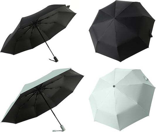BAODINI Small UV Protection Travel Umbrella Compact for Rain and Sun UPF 50+ Windproof Portable 42 inch Umbrella for Women and Men