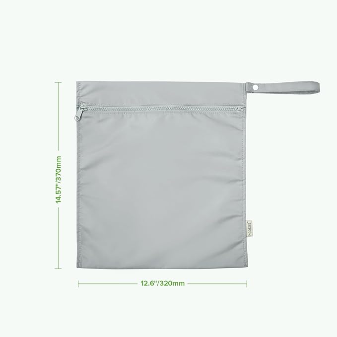 haakaa Waterproof Wet Bags for Baby, Wet Dry Bags for Diaper Bag, Travel, Swimsuit, Beach, Pool, Pump Parts, Stroller, Daycare,Yoga, Grey, 1pc