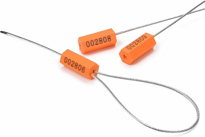 500PCS Steel Cable Seals Metal Security Seal Numbered Metal Truck Trailer Seals Security Tags Tamper Evident Tags Container Seals Pull Tight Steel Wire Seals