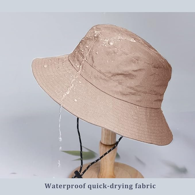 Waterproof Bucket Hat for Women and Men - UV Protection Beach Sun Hat Fishing Safari Boonie Hat Rain Hat Adjustable Packable