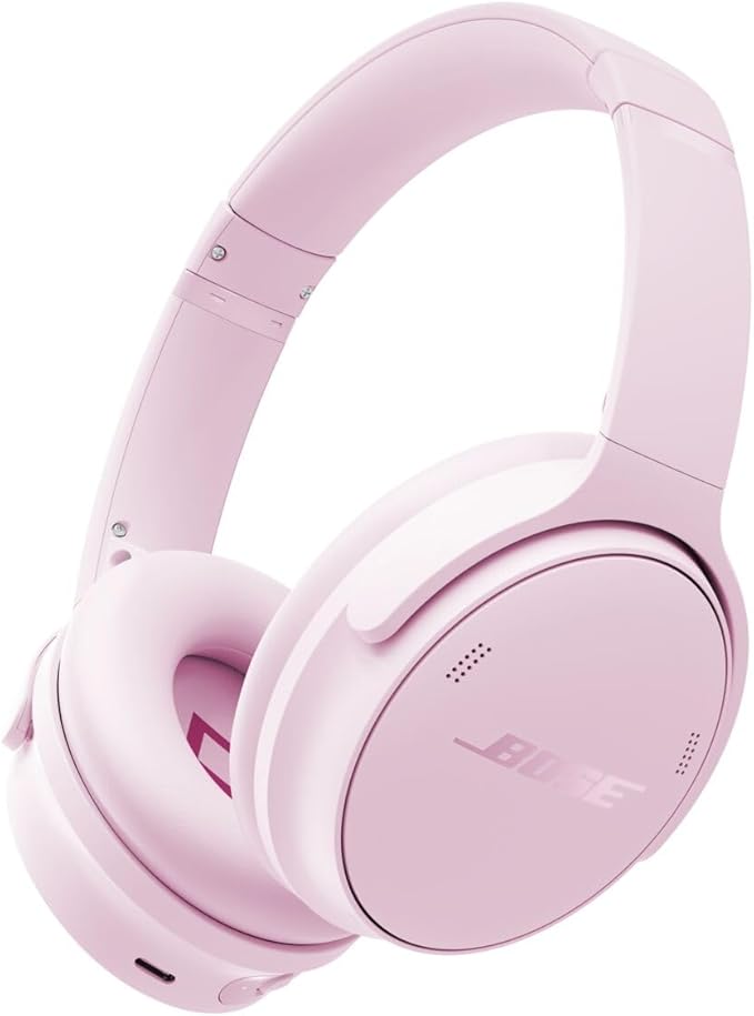 Bose QuietComfort Headphones - Wireless Bluetooth Headphones, Active Over Ear Noise Cancelling and Mic, USB-C Charging, Deep Bass, Up to 24 Hours of Playtime, Petal Pink - Limited Edition Color