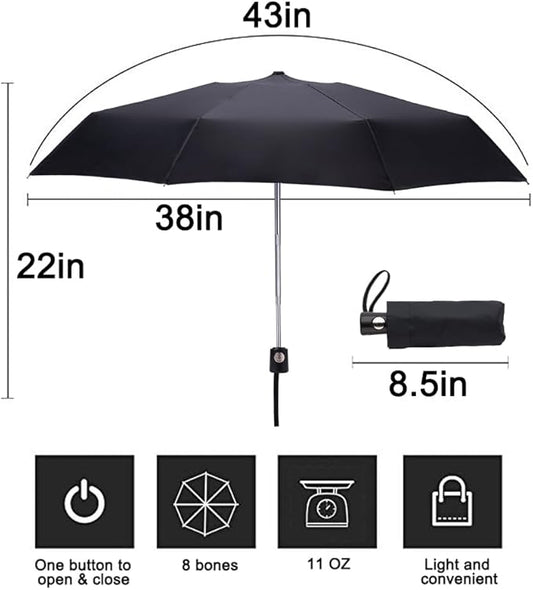 Goothdurs Automatic Mini Travel Windproof Umbrella Compact Auto Open/Close Small Lightweight Folding Rain Umbrellas for Women Men