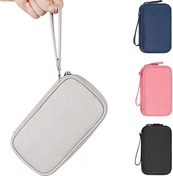 Electronic Organizer Small Travel Cable Organizer Bag, Digital Gadget Organizer Case, Waterproof Travel Gear Storage Carrying Sleeve Pouch for Cable, USB, Earphones, Portable Hard Drives, Power Banks