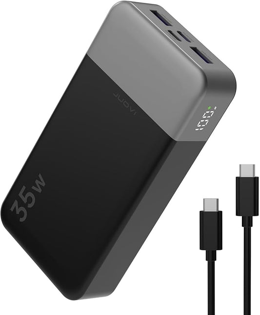 Power Bank Portable Charger 20000mAh 35W Fast Charging，PD 3.0 QC 4.0 Fast Charging Phone Charger with LED Display, Travel Battery Pack 2 USB C 2 USB A Ports for iPhone 16/15/14 Series, Galaxy,