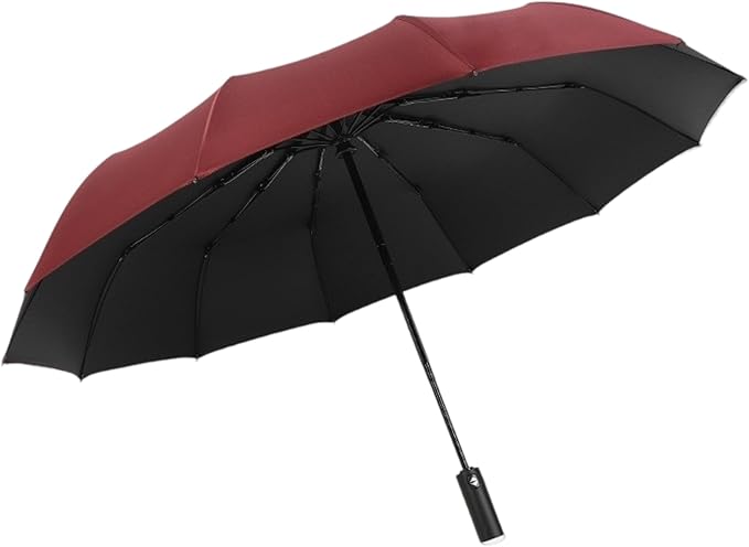 12 Ribs Travel Essentials Umbrella Automatic Folding Rain Umbrella Windproof Compact collapsible,Fits Cars&Backpack Travel size