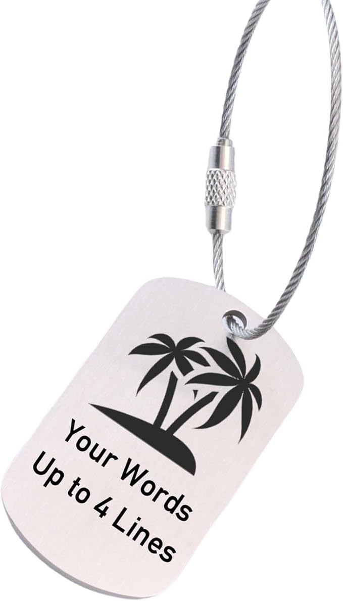 Sturdy and Durable Personalized Luggage Tags for Suitcases,Cruise Essentials Travel Tags for Luggage,Travel Bag Labels,Heavy-Duty Stainless Steel Silver Vertical Suitcases Tags
