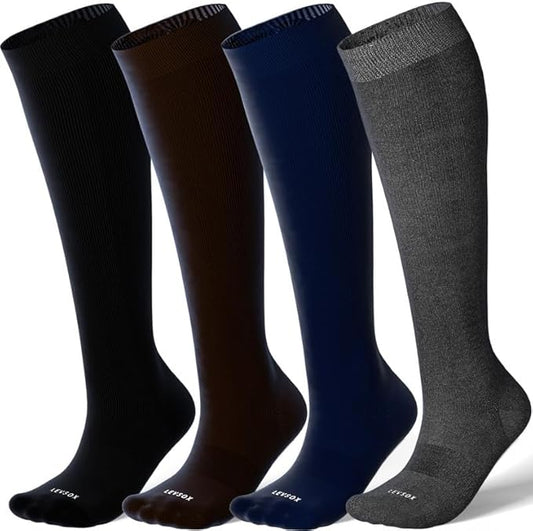 LEVSOX Viscose Made from Bamboo Compression Socks for Pregnant Women 20-30 mmHg Knee High Cute Mens Supports Socks for Travel