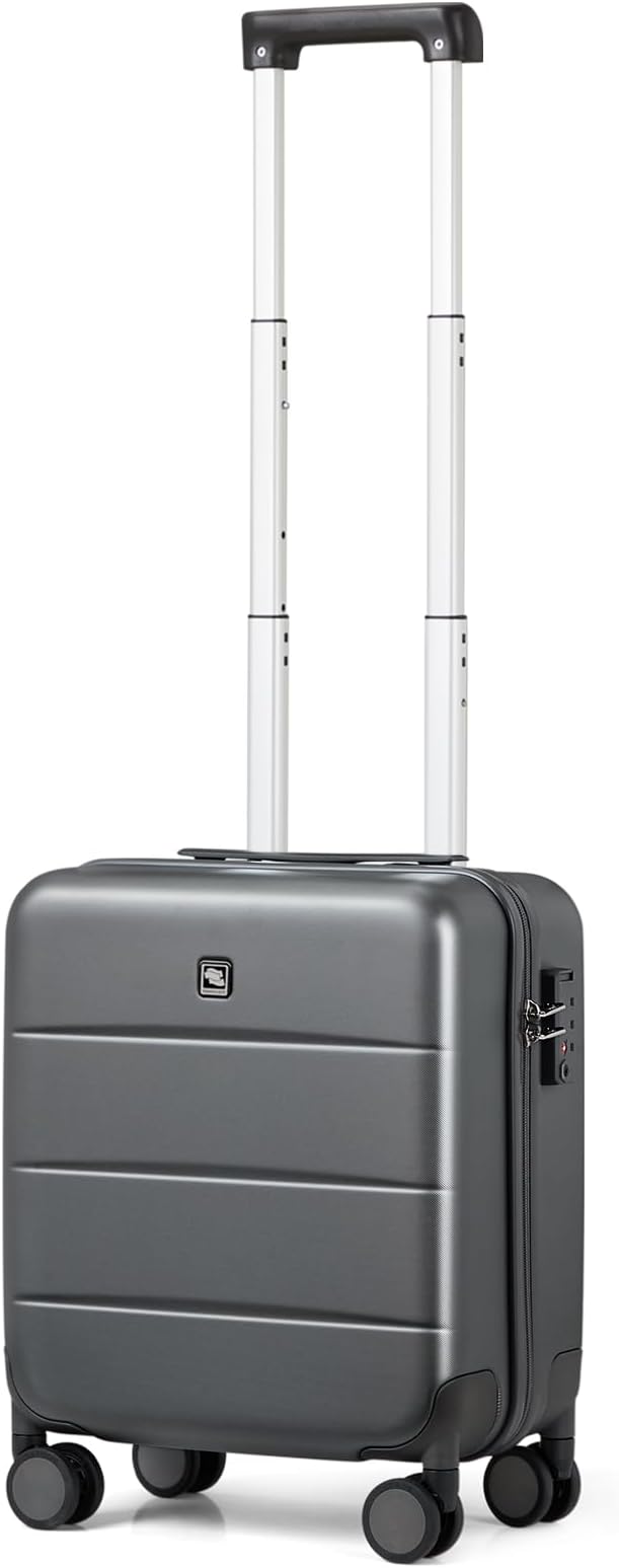 Hanke 16 Inch Underseat Carry On Luggage Hard Shell Suitcases with Wheels Mini Small Carry On Bag for Airline Approved TSA Luggage Lightweight Travel Suitcase(Graphite Grey)