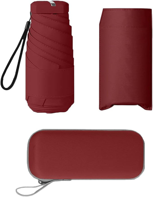 Windproof Mini Travel Umbrella with UPF 50+ Sun & Rain Protection - Ultra Compact & Lightweight, Pocket-Sized for Any Bag, Eco-Friendly Quick-Dry Fabric in Trendy Colors
