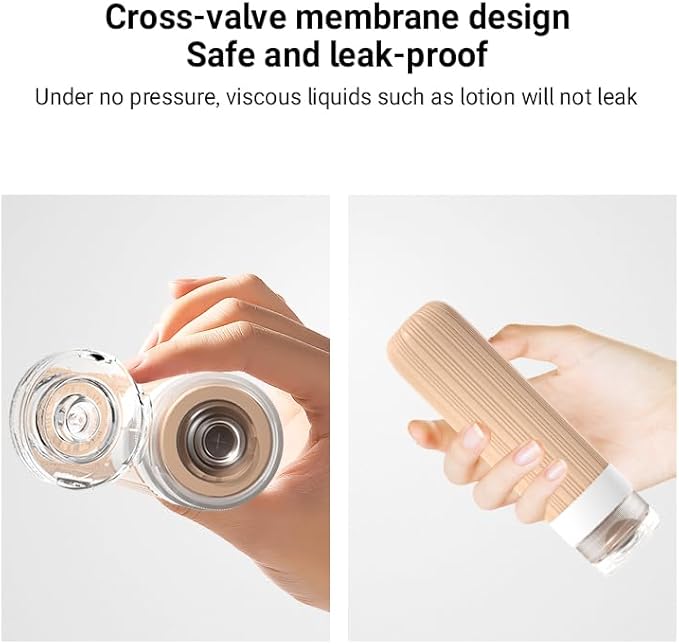 8-Piece Leakproof Travel Bottles and Jars Set – 4 Silicone Bottles + 4 Cream Jars with Clear Zipper Bag – TSA Approved Toiletry Containers – BPA-Free (PeachPuff)