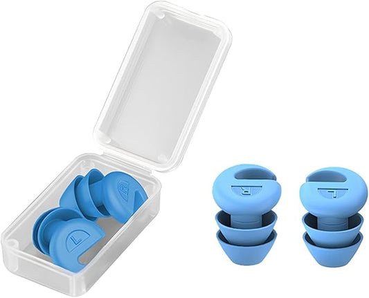 Ear Plugs for Sleeping Noise Cancelling, 36dB Noise Reduction Earplugs, Silicone Reusable Hearing Protection Ear Plug, Waterproof Earplug Suitable for Sleeping (Blue, 1 Pair)