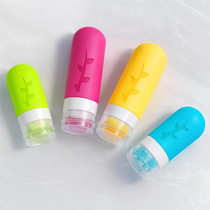 TSA Approved Travel Bottles Set – 18 Piece Leak-Proof Silicone Toiletry Kit with Clear Bag, Refillable Bottles, Jars, Spray Bottle & Accessories for Shampoo, Lotion and Body Wash