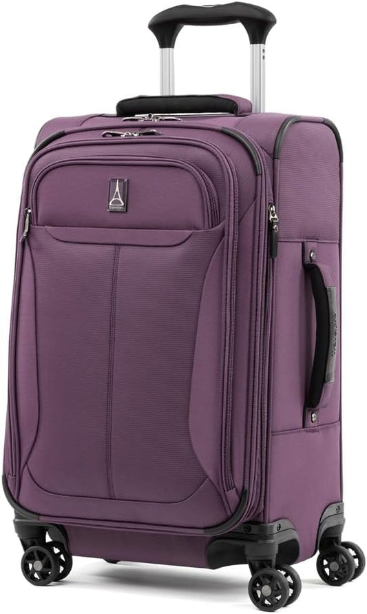 Travelpro Tourlite Softside 2-Piece Set, Expandable Luggage, 4 Spinner Wheels, Lightweight Suitcase, 21" Carry-On, 25" Checked Medium, Deep Purple