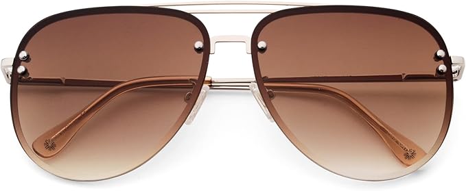 Trendy Oversized Aviator Sunglasses for Women 2025, Cute Retro Aviator Sun Glasses UV Protection Big Shades VF2203