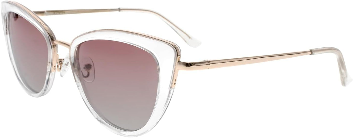 FAA'N Retro Big Frame Cat Eye Polarized Sunglasses Women with Spring Hinge