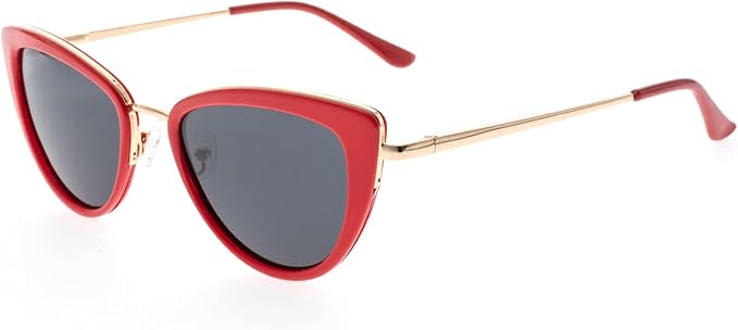 FAA'N Retro Big Frame Cat Eye Polarized Sunglasses Women with Spring Hinge