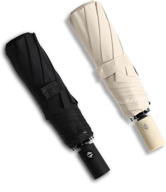 BAODINI Small UV Protection Travel Umbrella Compact for Rain and Sun UPF 50+ Windproof Portable 42 inch Umbrella for Women and Men