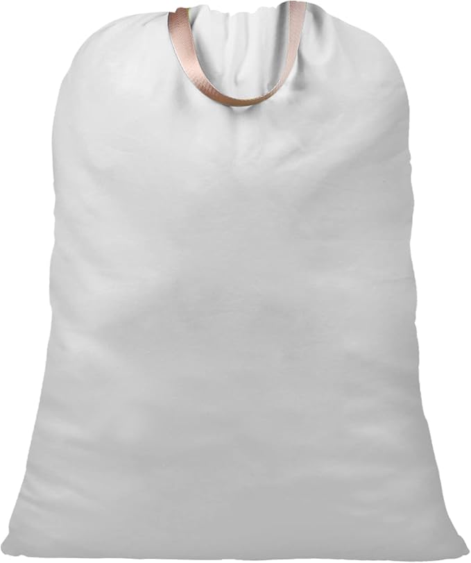 LOLOMLO Extra Large Canvas Laundry Bags with Handles & Drawstring Closure, Heavy Duty Tears Resistant Clothes Storage Travel Bags,25.5"x34",Light Grey