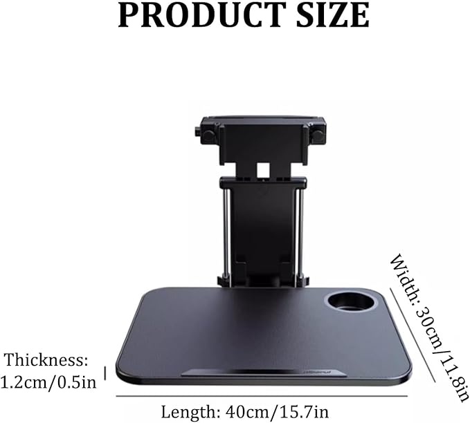 Small Car Travel Table Food Tray Multi Functional Car Backseat Tray Table,folding Car Desk for Laptop Passenger Seat Desk Car Laptop Holder for Working, Writing, Eating.(Brown)
