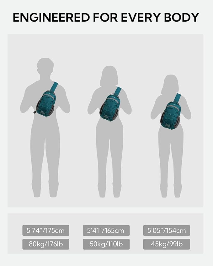 WATERFLY Small Crossbody Sling Bag: RFID Blocking Anti Theft Sling Backpack Chest Bag Travel Hiking Daypack Man Woman