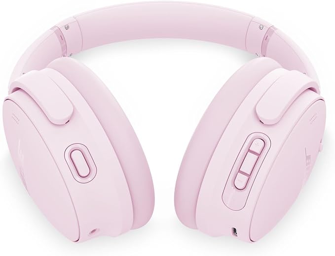 Bose QuietComfort Headphones - Wireless Bluetooth Headphones, Active Over Ear Noise Cancelling and Mic, USB-C Charging, Deep Bass, Up to 24 Hours of Playtime, Petal Pink - Limited Edition Color
