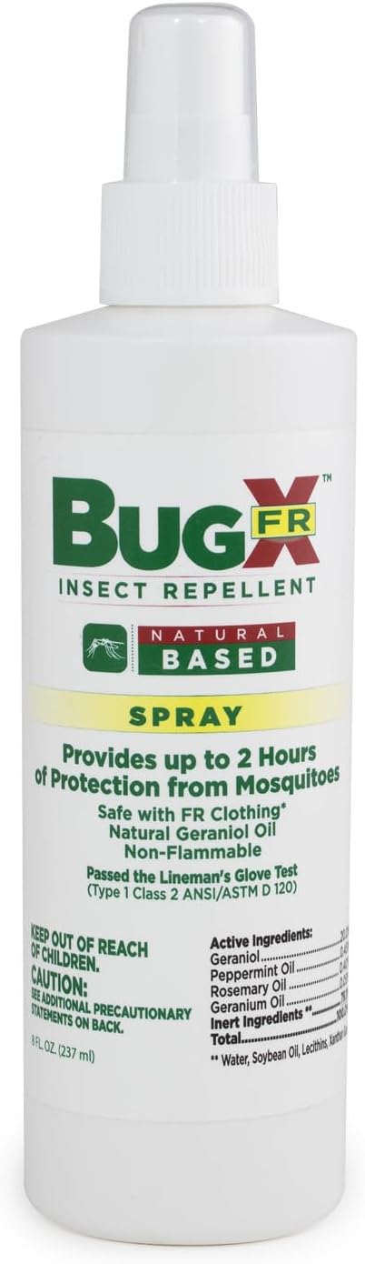 CoreTex Bug X FR DEET-Free Insect Repellent Spray - 8oz Bottle of Natural Geranium Oil to Protect Against Mosquitos - Travel Size Bug Repellent Spray Bottle