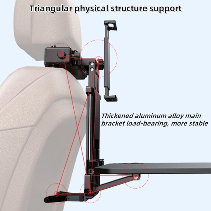 Vpswekans Car Table Multifunctional Folding Desk, Seat Back Laptop Desk and Food Tray for Car Travel, Car Seat Back Portable Tray with Tablet Holder or Mobile Phone Holder(B)