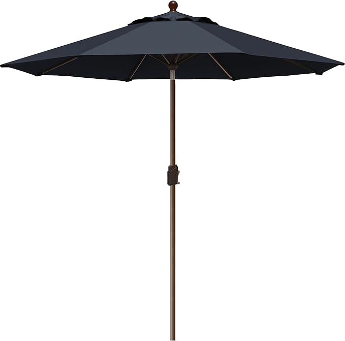 EliteShade USA 10-Year-Non-Fading 9Ft Market Umbrella Patio Umbrella Outdoor Table Umbrella with Ventilation, Black
