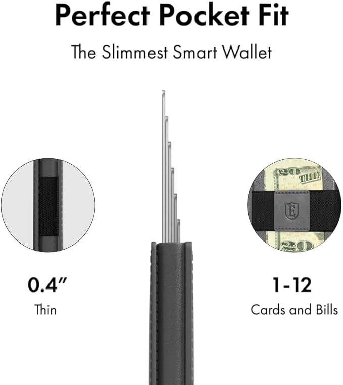 Ekster Parliament Men's Wallet | RFID Blocking Leather Minimalist Wallet | Slim Wallet for Men - Designed for Quick Card Access with Push Button