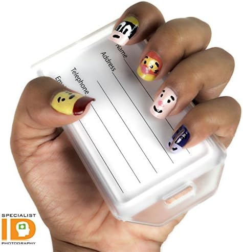 5 Pack - Premium Rigid Airline Luggage Tag Holders with 6" Worm Loops - Heavy Duty Hard Plastic -Suitcase ID Tag Identifiers with Business Card Insert Window by Specialist ID (Translucent/Clear)