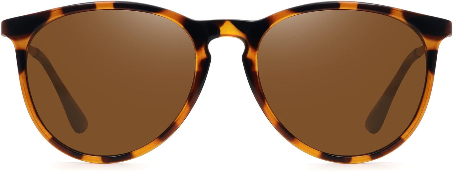 Retro sunglasses womens 2024 trendy round classic glasses