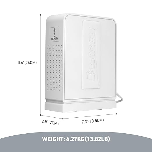 2000W Step Up Transformer 110v to 220v Converter, Heavy Duty Voltage Converter 110v to 220v with Dual Outlets, Overload Protection & Ultra-Quiet Design for Home Appliances, Pearl White
