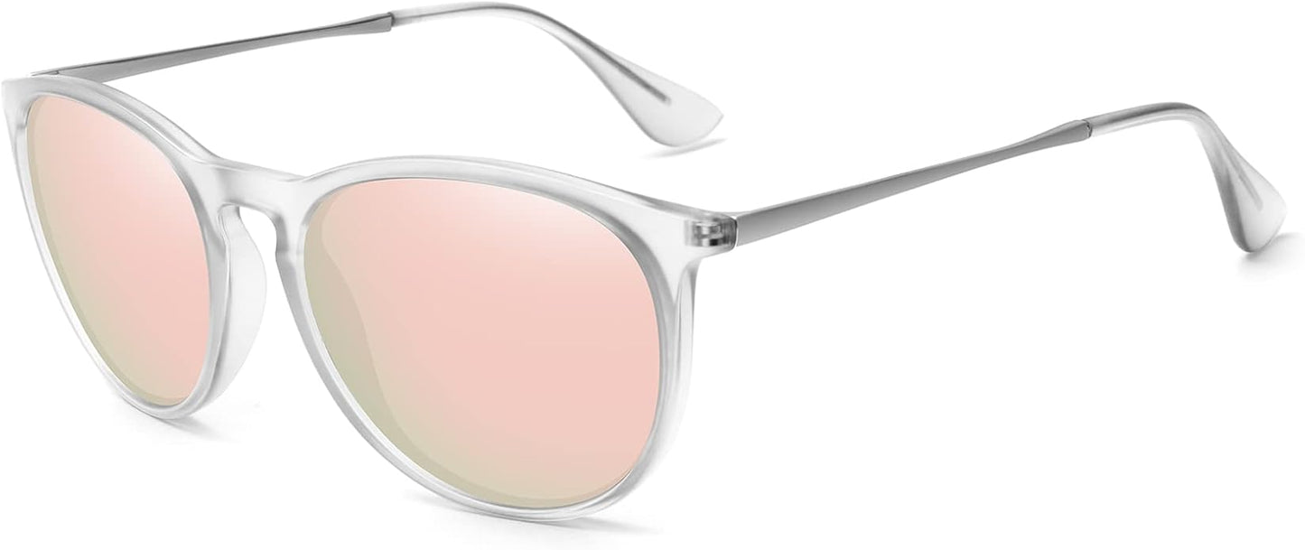 Retro sunglasses womens 2024 trendy round classic glasses