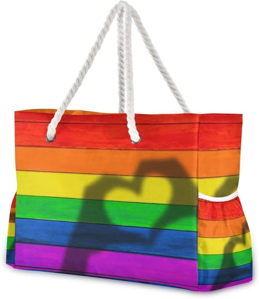 senya Large Beach Shoulder Bags Canvas Tote Water Resistant for Gym Travel Daily