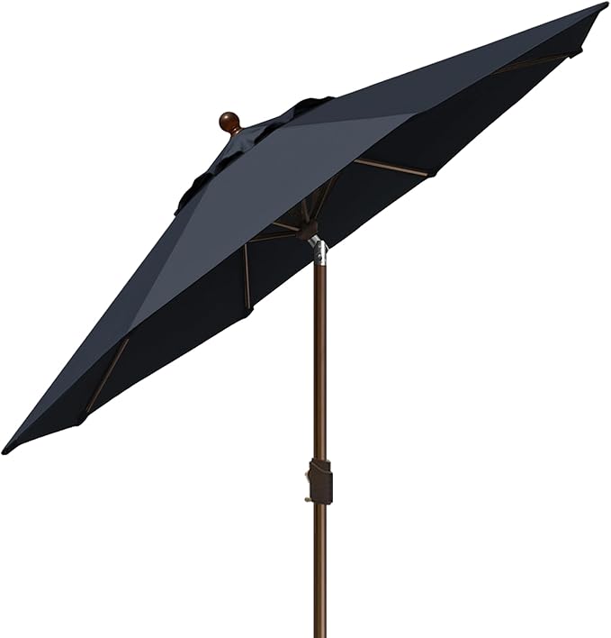 EliteShade USA 10-Year-Non-Fading 9Ft Market Umbrella Patio Umbrella Outdoor Table Umbrella with Ventilation, Black