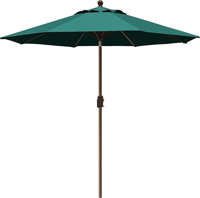 EliteShade USA 10-Year-Non-Fading 9Ft Market Umbrella Patio Umbrella Outdoor Table Umbrella with Ventilation, Forest Green