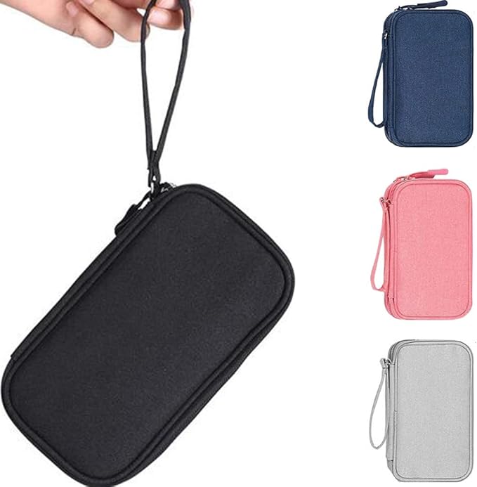 Electronics Accessories Bag / Electronic Organizer Case, Durable Small Electronics Accessories Storage Bag for Various USB, Cables, Hard Drive, Phone, Cords and Power Travel Gadget Carry Bag, Black