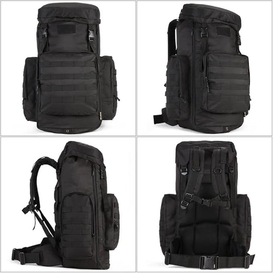 VanBasic Hiking Backpack 70L Large 85L Tactical Backpack MOLLE Military Trekking Rucksack Black