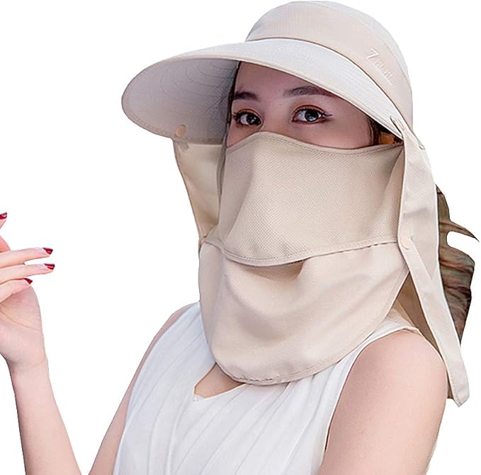 Outdoor UPF 50+ UV Sun Protection Waterproof Breathable Face Neck Flap Cover Folding Sun Hat for Men/Women