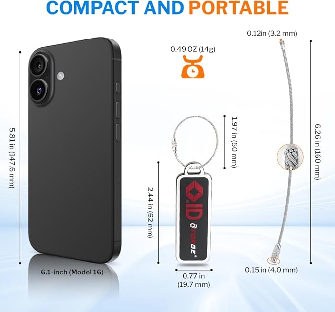 Forge Lost and Found Luggage Tags, Global Luggage Tracking Tag, WorldTracer Compatible, Travel Sentry Powered Baggage ID System for Luggage, Bags, Suitcases, and More (Black 2 Medium 2 Small)