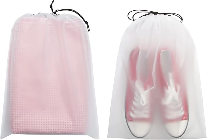 Vorspack Transparent Shoe Bags for Travel Large Clear Shoes Organizers Storage Pouch with Rope for Men and Women 13 Pack