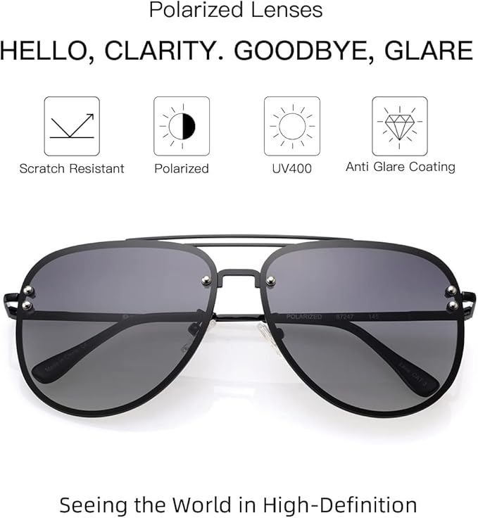 Trendy Oversized Aviator Sunglasses for Women 2025, Cute Retro Aviator Sun Glasses UV Protection Big Shades VF2203