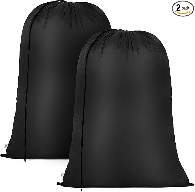 OTraki Large Laundry Bag 28x40 inch Heavy Duty Laundry Hamper Line Bag Dirty Clothes Organizer Drawstring Laundry Bag Machine Washable for Camp Home Tral Dorm Black