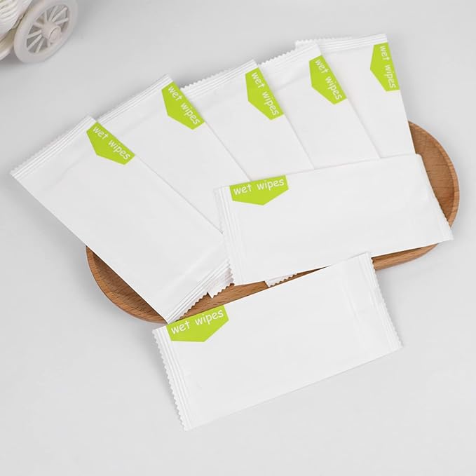 Individual Hand Wipes, 100 Packs Individual Wet Wipes, Quickly Cleaning Our Hands, Individually Wrapped Bulk Large Wet Wipes, Suitable for Restaurants, Weddings and Barbeques