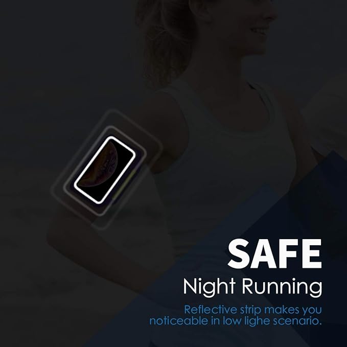 Cell Phone Running Armband with Airpods Zipper Pocket Armband Case Running Holder for iPhone 16/15/ 14/13 / 12 /11Pro Max,Galaxy S20 S10,Sweatproof Arm Band with Card/Key Bag