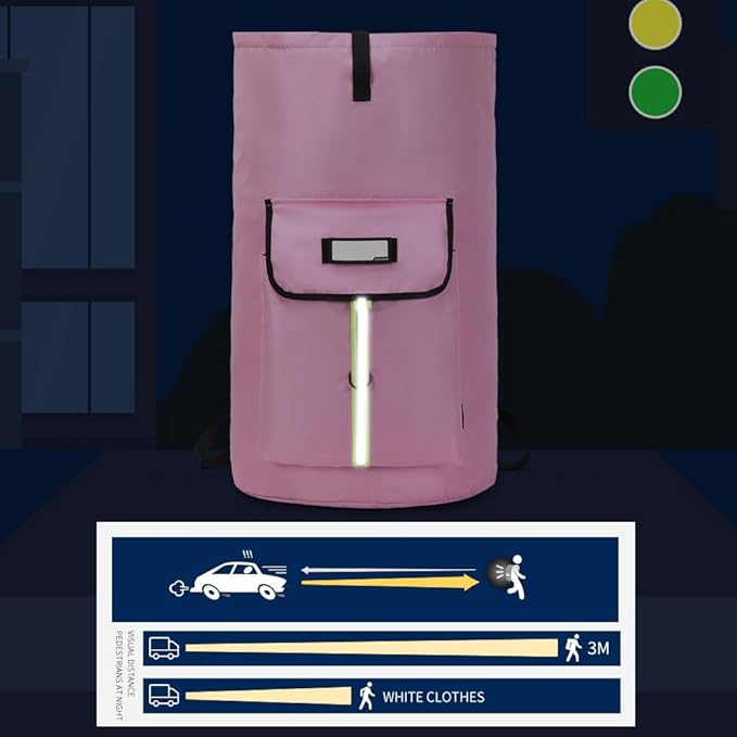 laundry bag backpack,extra-large heavy duty laundry bags,laundry backpack for college students,drawstring closure (Light Pink Laundry Bag)